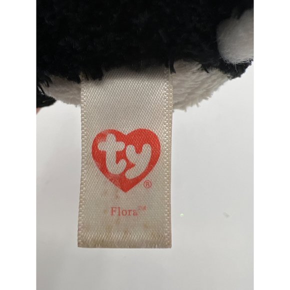 Ty Beanie Boos Flora Skunk Plush Stuffed Animal Pet Toy Pink Glitter Eyes - Picture 7 of 8